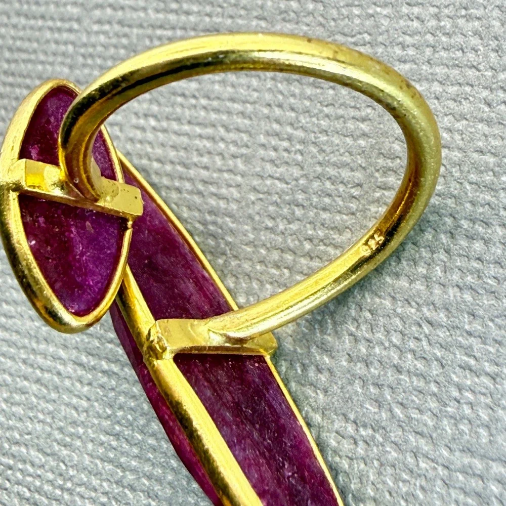 Gold‎ Vermeil Sterling Silver Double Marquise Bypass Statement Ring